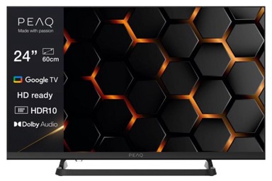PEAQ LED televizor PTV 24GH-5025C, 24", HD, Google TV, 12 V, crni